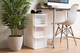 IRIS USA 17 Qt stacking drawer suited for nurseries, kitchens, and dorms.