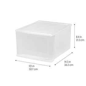 IRIS USA 17 Qt stacking drawer stackable design saves space.