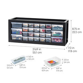 IRIS USA 26-drawer toolbox drawers open showing clear organization