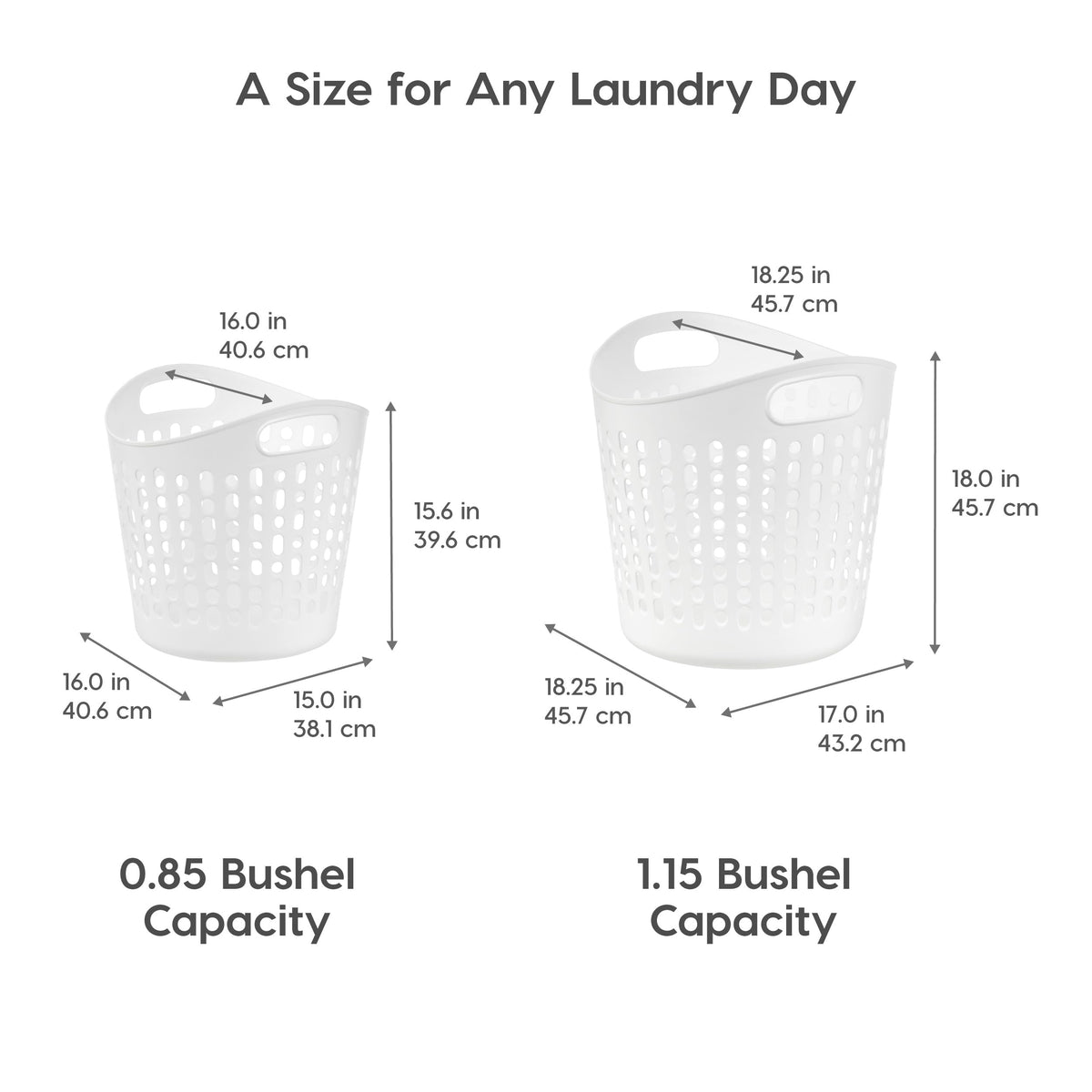 IRIS USA 27L laundry basket side view showing built-in handles