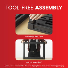 IRIS USA 3-shelf in garage stores tools and supplies with stability.