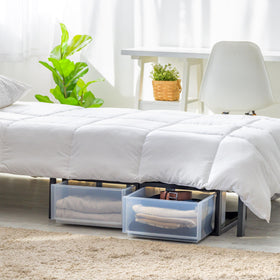 IRIS USA 30 Qt coral frame privacy keeps contents discreet.