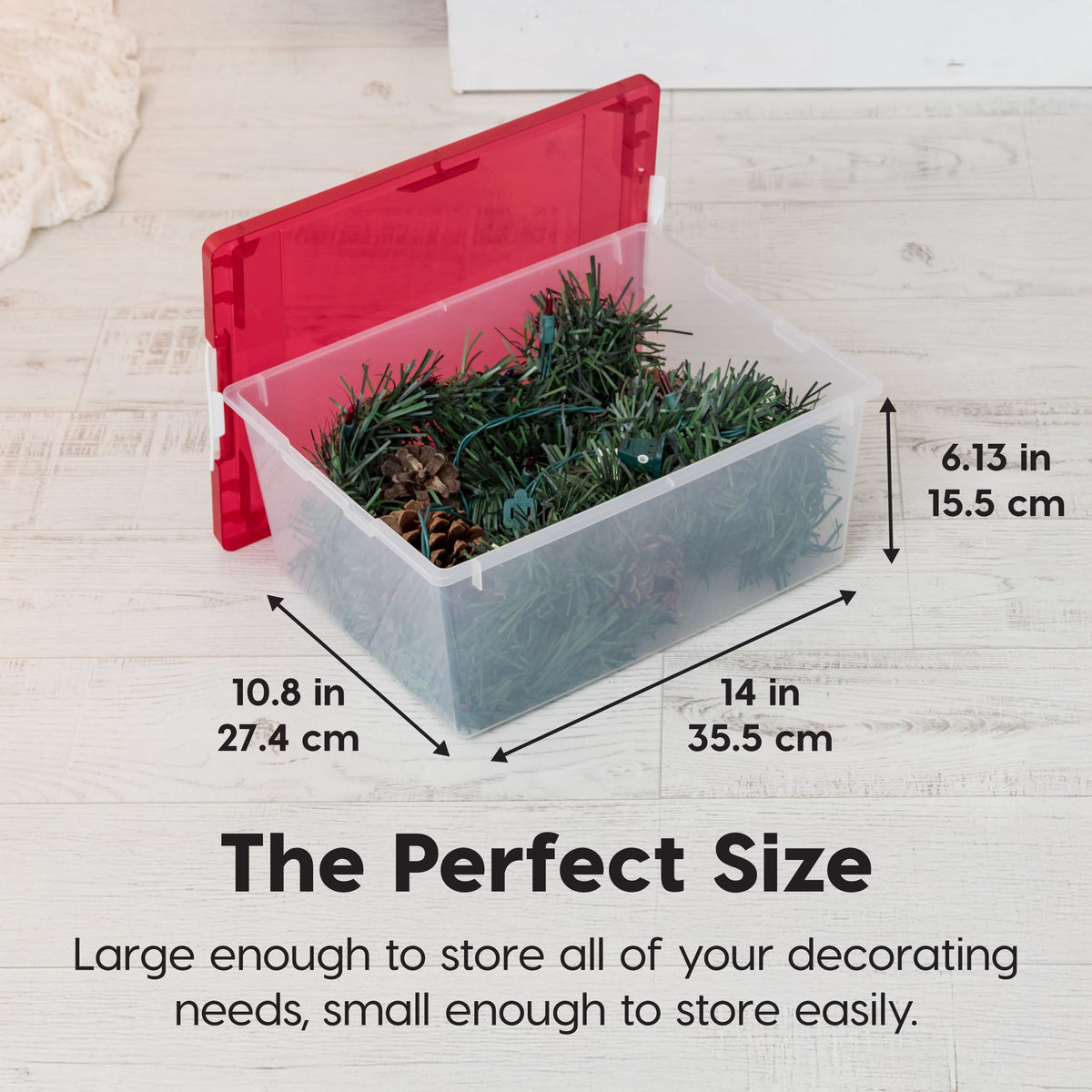 IRIS USA 4-pack deep storage bin, stackable for space-saving organization.