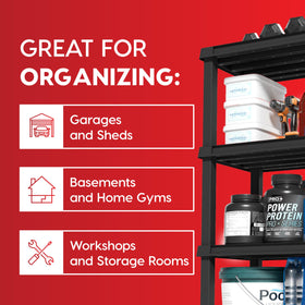 IRIS USA 4-Shelf integrated legs enable compact, stable storage