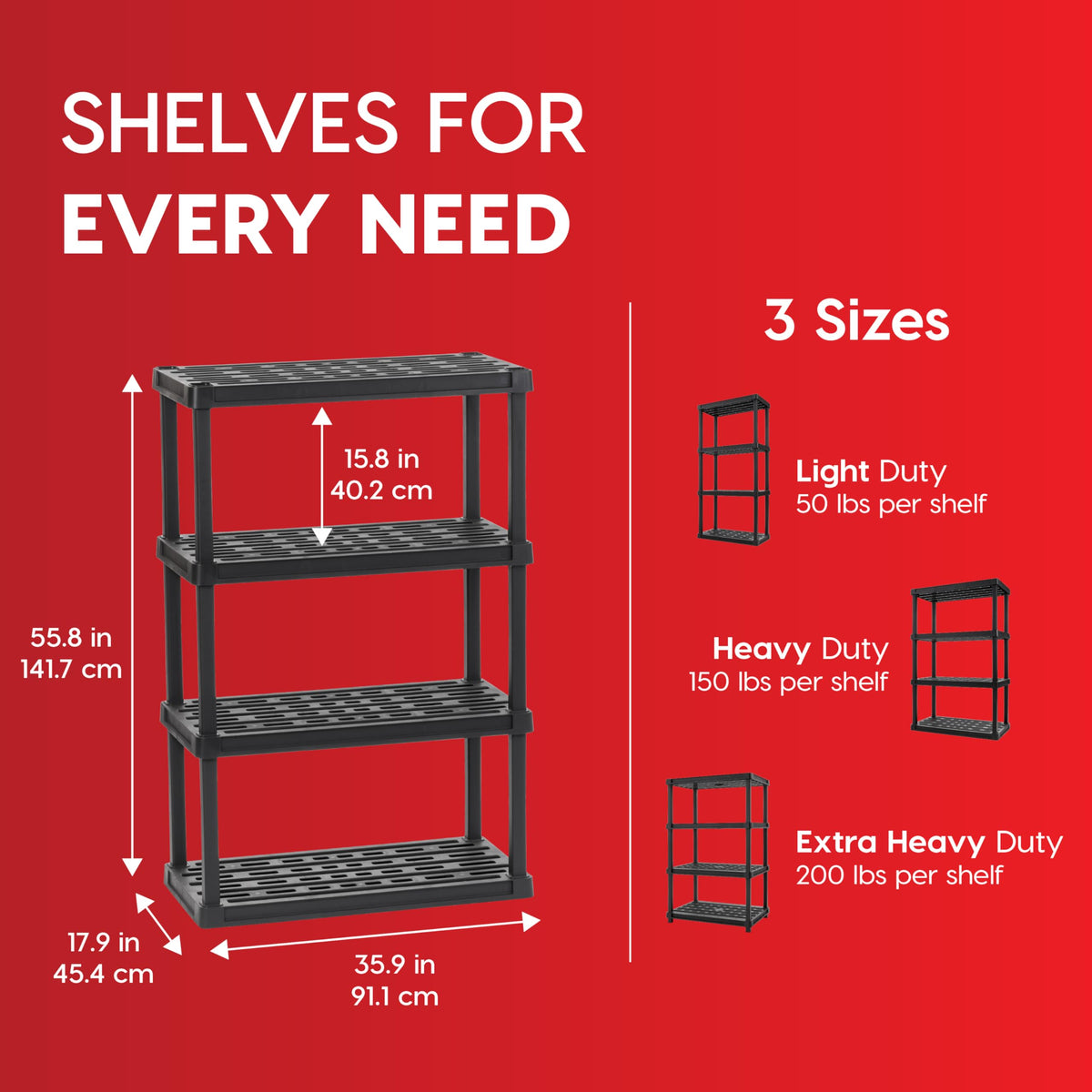 IRIS USA 4-Shelf with tool-free assembly for quick setup