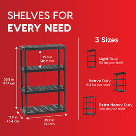 IRIS USA 4-Shelf with tool-free assembly for quick setup