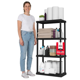 IRIS USA 4-tier storage shelf organizes small spaces with sturdy design.