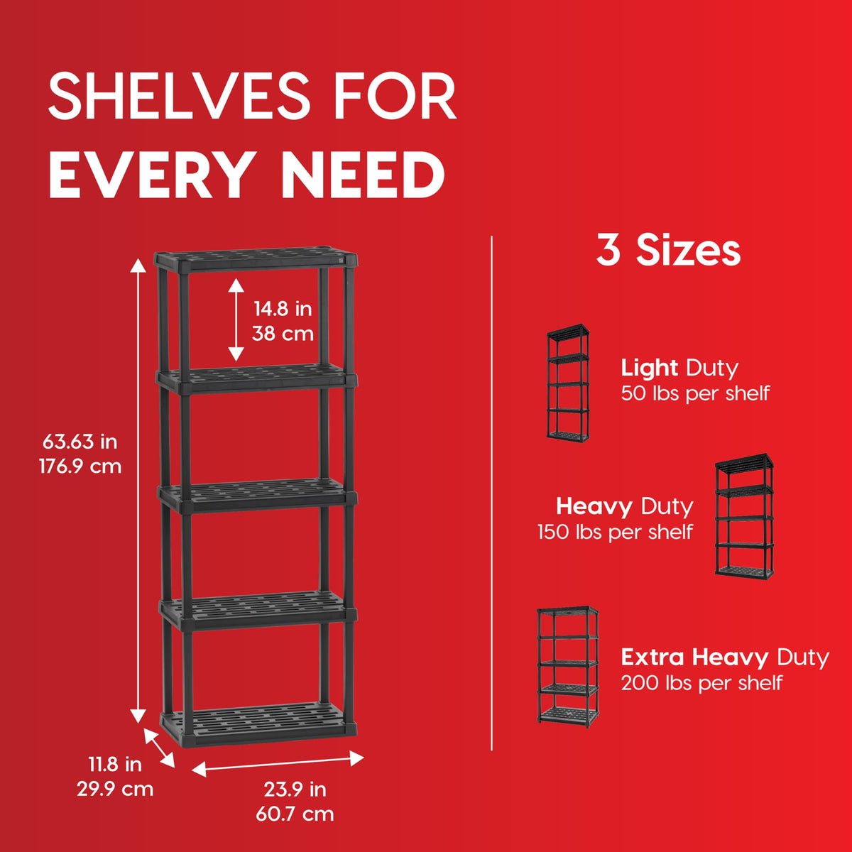 IRIS USA 5-tier shelf assembled close-up highlights strong shelf joints.