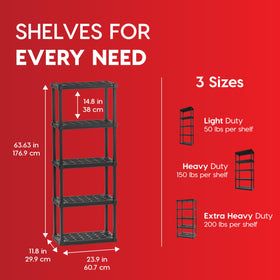 IRIS USA 5-tier shelf assembled close-up highlights strong shelf joints.