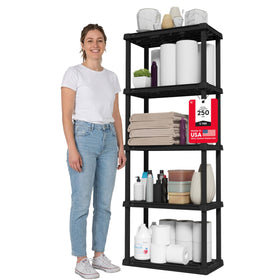 IRIS USA 5-tier shelf frame view showcases sturdy modular design.