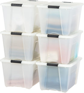 IRIS USA 54-quart stackable bin with lids for organized storage