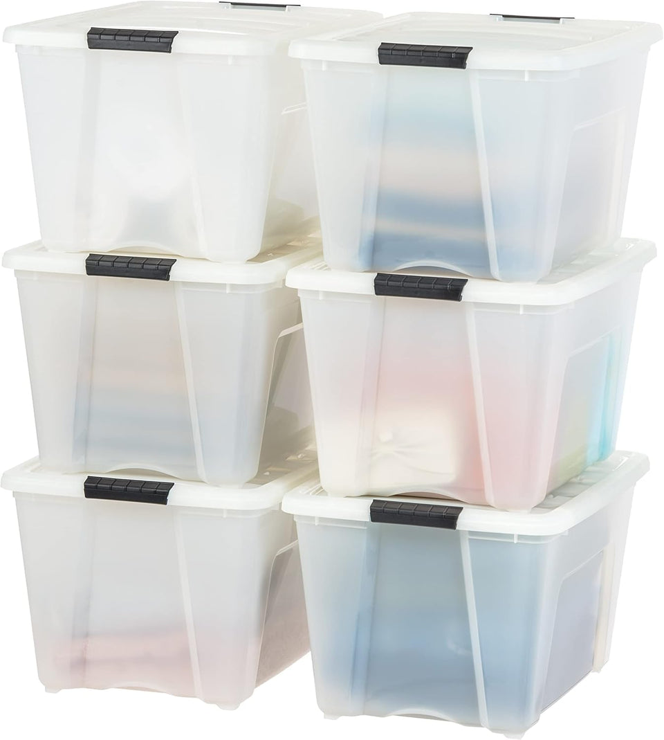 IRIS USA 54-quart stackable bin with lids for organized storage