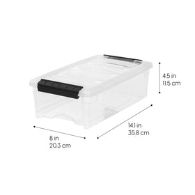 IRIS USA 6 Qt stackable bin see-through design for quick inventory.