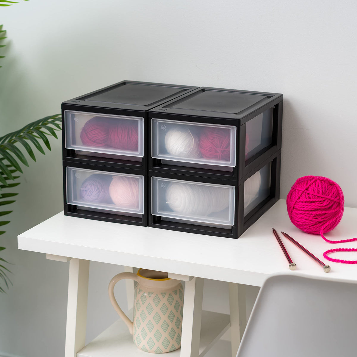 IRIS USA 6 Qt stacking drawer bedroom organization under bed or dresser