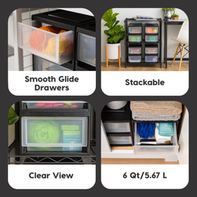 IRIS USA 6 Qt stacking drawer stackable configuration for customizable storage