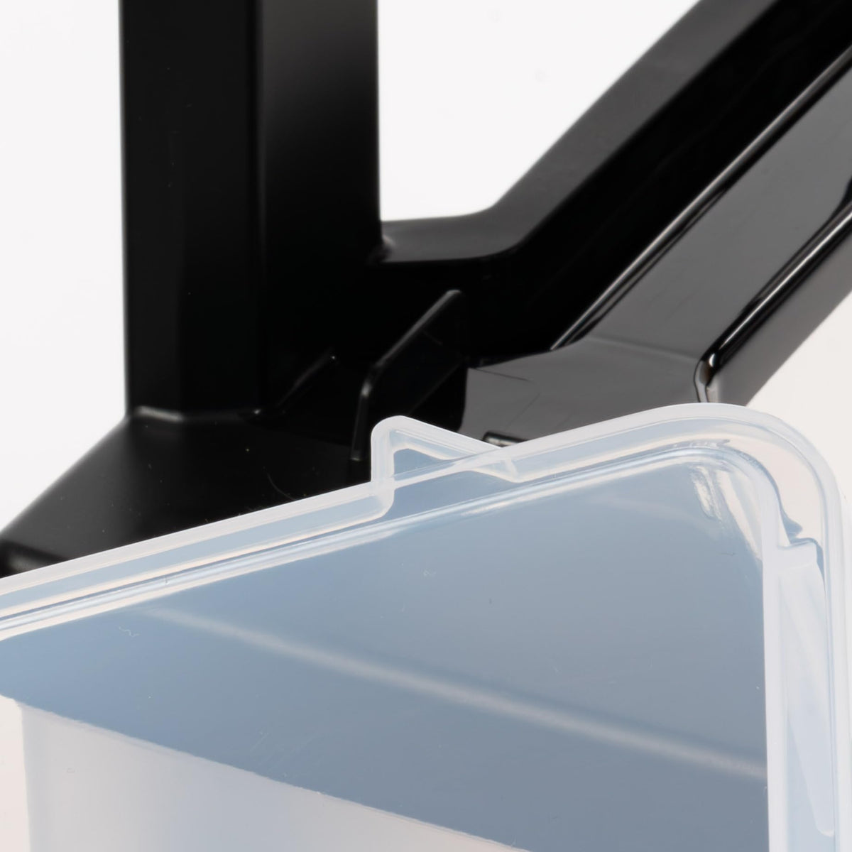 IRIS USA black frame with clear drawers complements most decor.