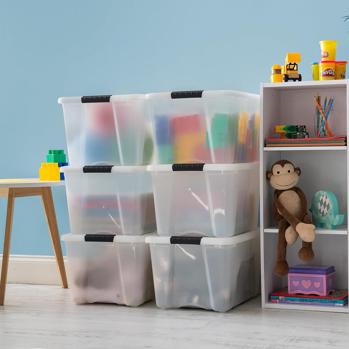 IRIS USA Made in USA bin, front view with discreet pearl finish.