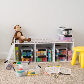 IRIS USA BPA-free plastic bin offers safe, everyday storage.