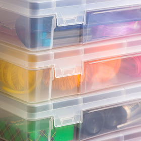 IRIS USA transparent case for locating supplies at a glance.