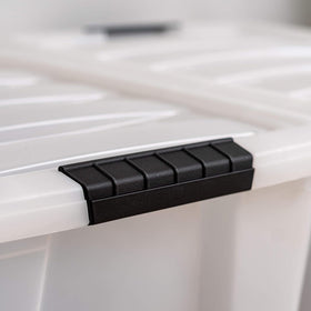 IRIS USA nestable design saves space when bins are not in use.