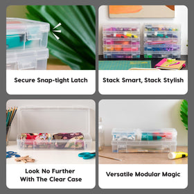 IRIS USA clear organizer for easy access to art and hobby items.