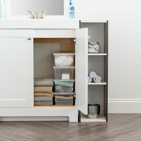 IRIS USA clear shoe boxes; stackable bins help organize shoes efficiently.