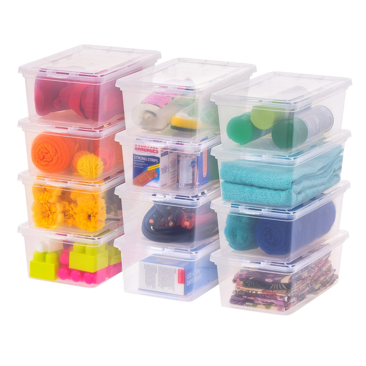 IRIS USA clear storage box front view for easy pantry organization
