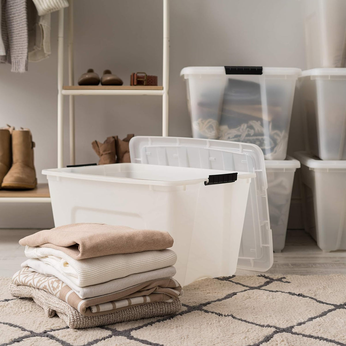 IRIS USA bin dimensions 22 by 16.5 by 13 inches