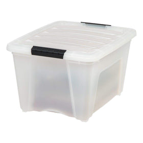 IRIS USA discreet pearl finish storage bin emphasizes privacy-friendly organization.