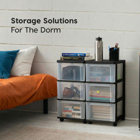 IRIS USA drawer stops prevent spills and keep organizers in place.