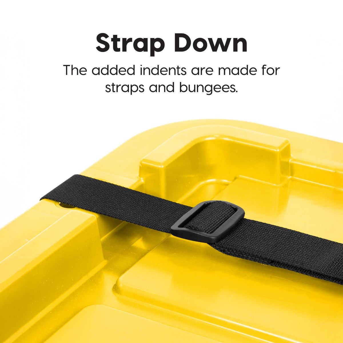 IRIS USA indented lid enables nesting and stable stacking.