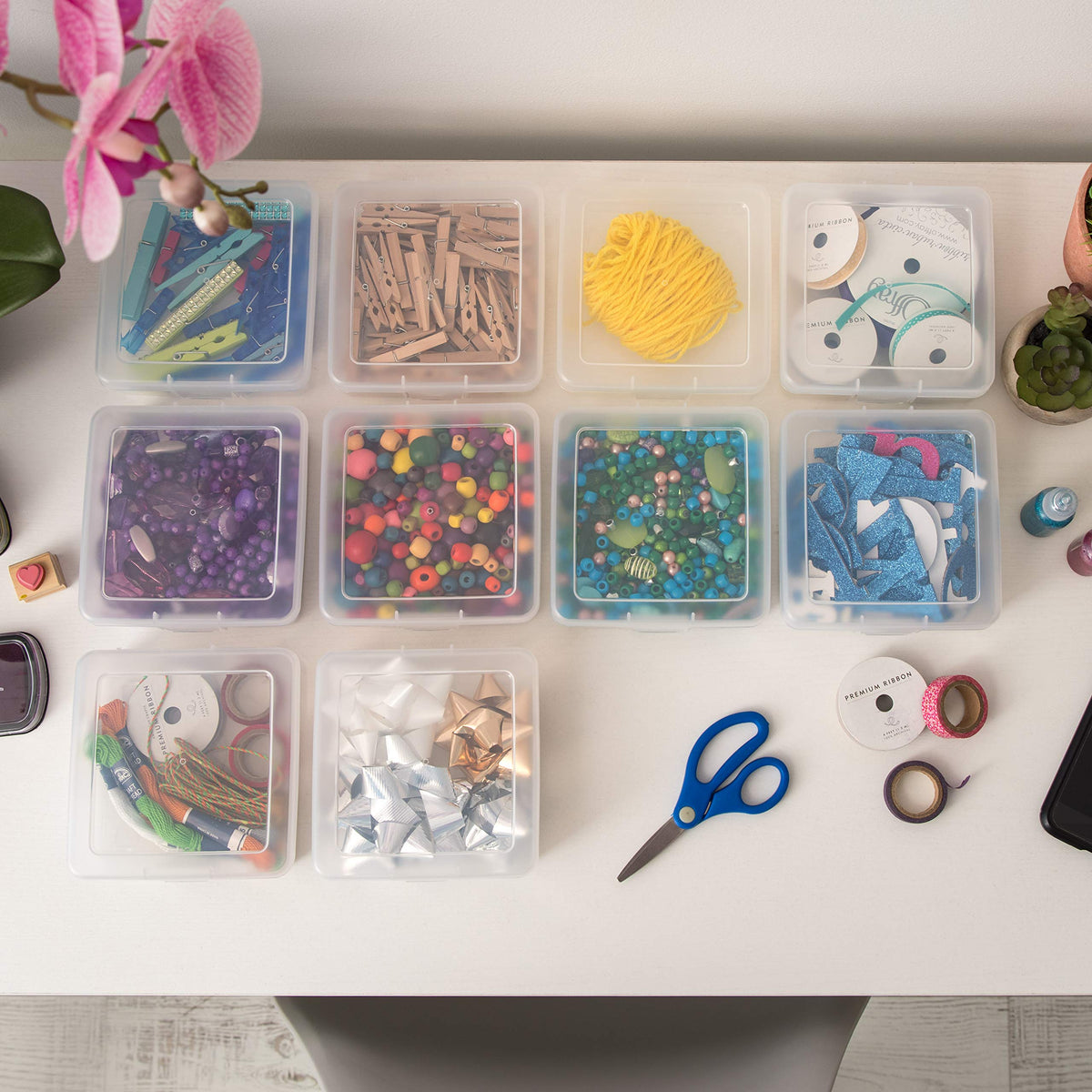 IRIS USA made-in-USA plastic box delivers durable everyday use.