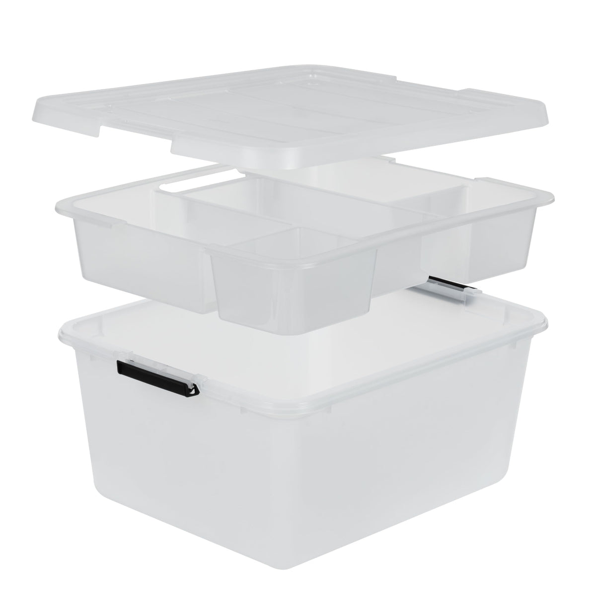 IRIS USA modular organizer with tray helps craft and sewing kit setup