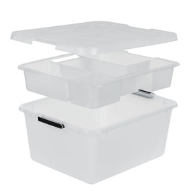IRIS USA modular organizer with tray helps craft and sewing kit setup