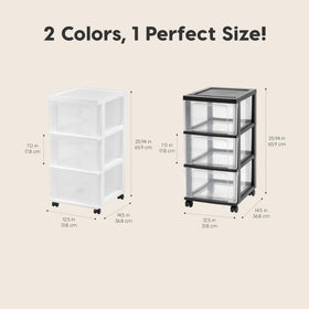 IRIS USA rolling cart with wheels for easy room-to-room relocation.