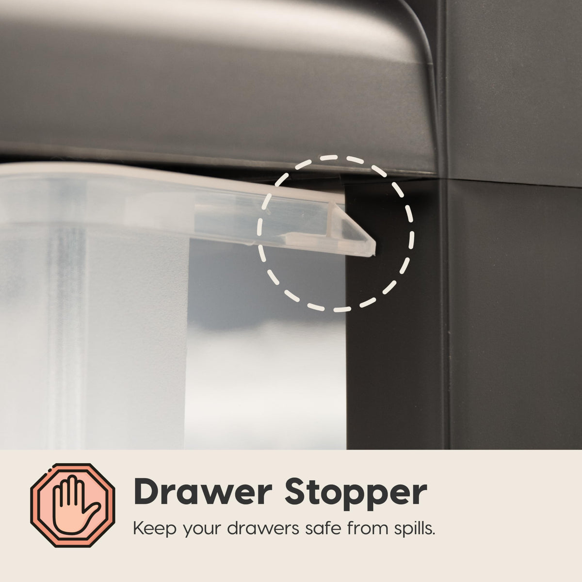 IRIS USA see-through drawers help spot items at a glance.