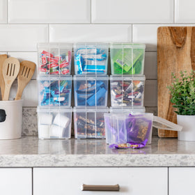 IRIS USA stackable bin ideal for pantry and desk organization