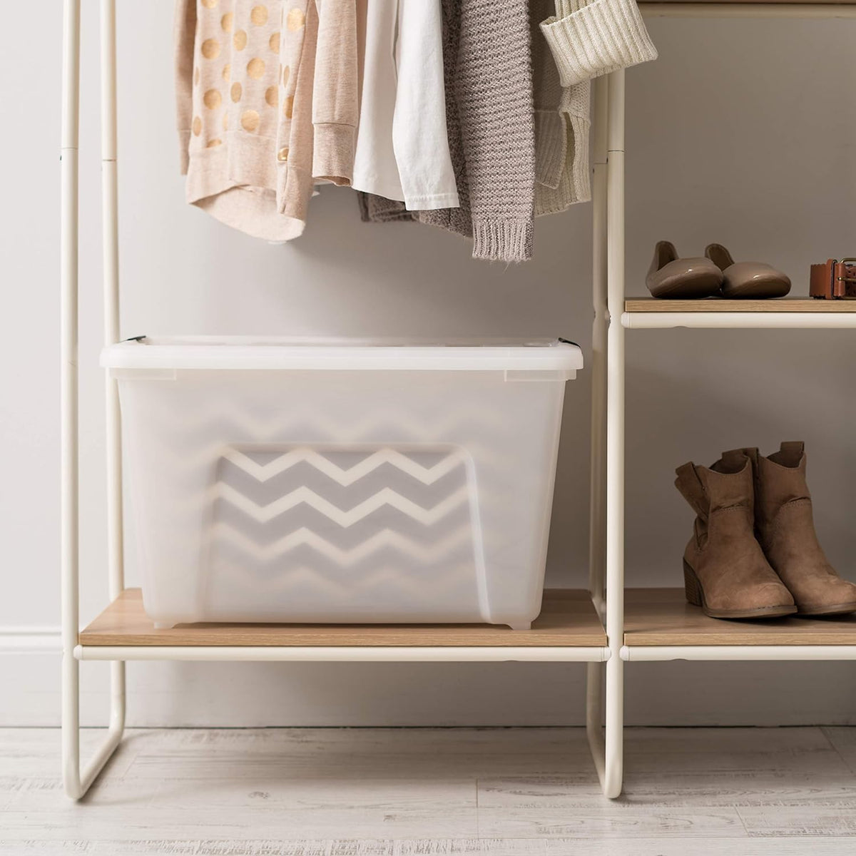 IRIS USA stackable design maximizes closet and garage space
