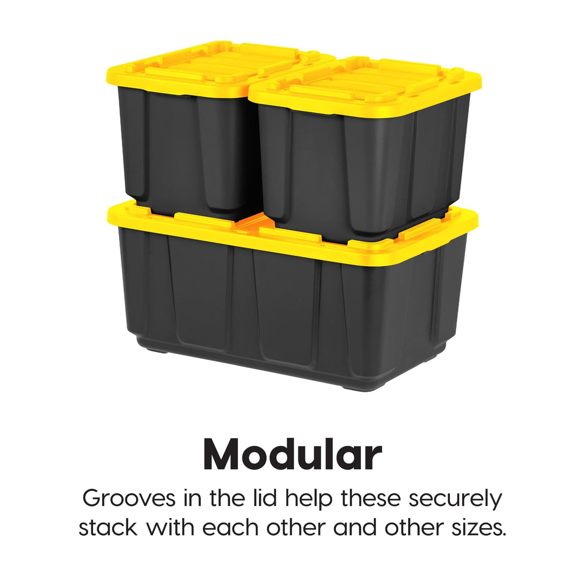 IRIS USA tapered nesting design saves space when bins are not in use.