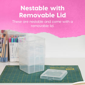 IRIS USA transparent cosmetics bin for easy access