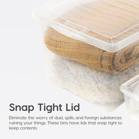 IRIS USA underbed storage bin; crystal clear, secure lids for neat dorm or closet storage.