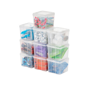 IRIS USA vertical flip top container small pack 10 for pantry organization