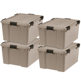 IRIS USA WeatherPro gasket box with airtight lid protects contents from moisture.