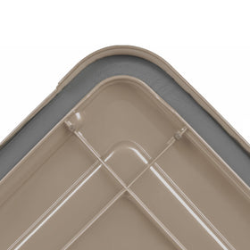 IRIS USA WeatherPro gasket box features a stackable design for space-saving storage.