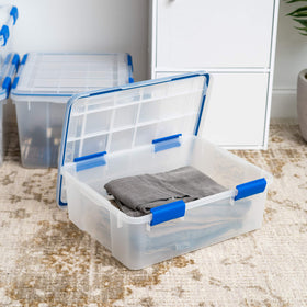 WeatherPro gasket seal blocks moisture and dust from stored items.