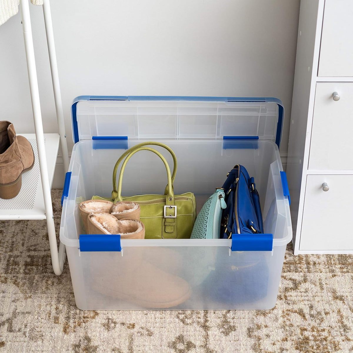 IRIS USA WeatherPro nestable design saves space when not in use.