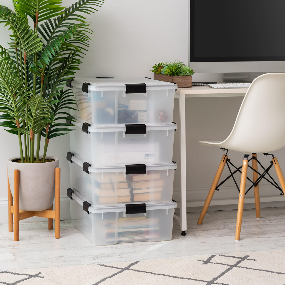 IRIS USA WeatherPro tapered nestable design saves space when empty