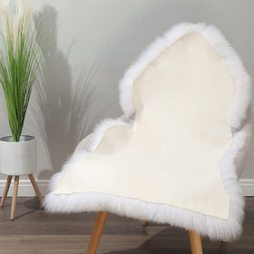 IRIWOOL anti-allergic natural fur rug, soft and hypoallergenic for families.
