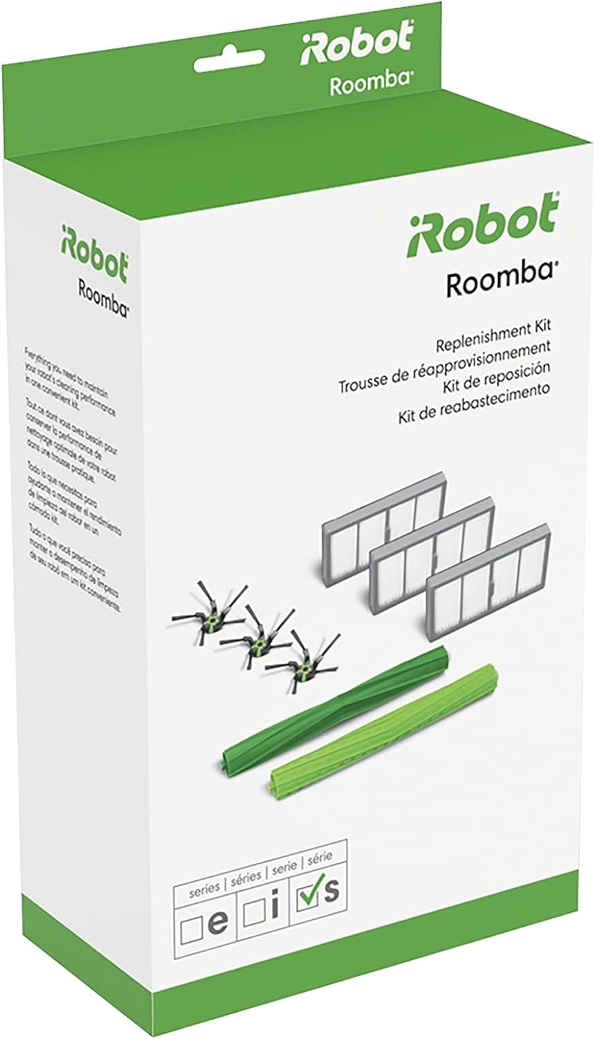 iRobot Roomba s Series replenishment kit keeps filters and brushes fresh for consistent cleaning