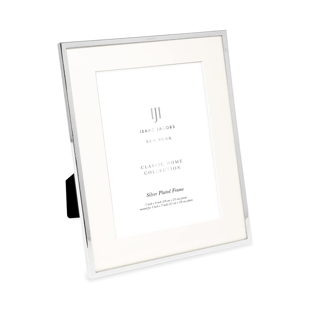 Isaac Jacobs 7x9 silver frame front view with white mat